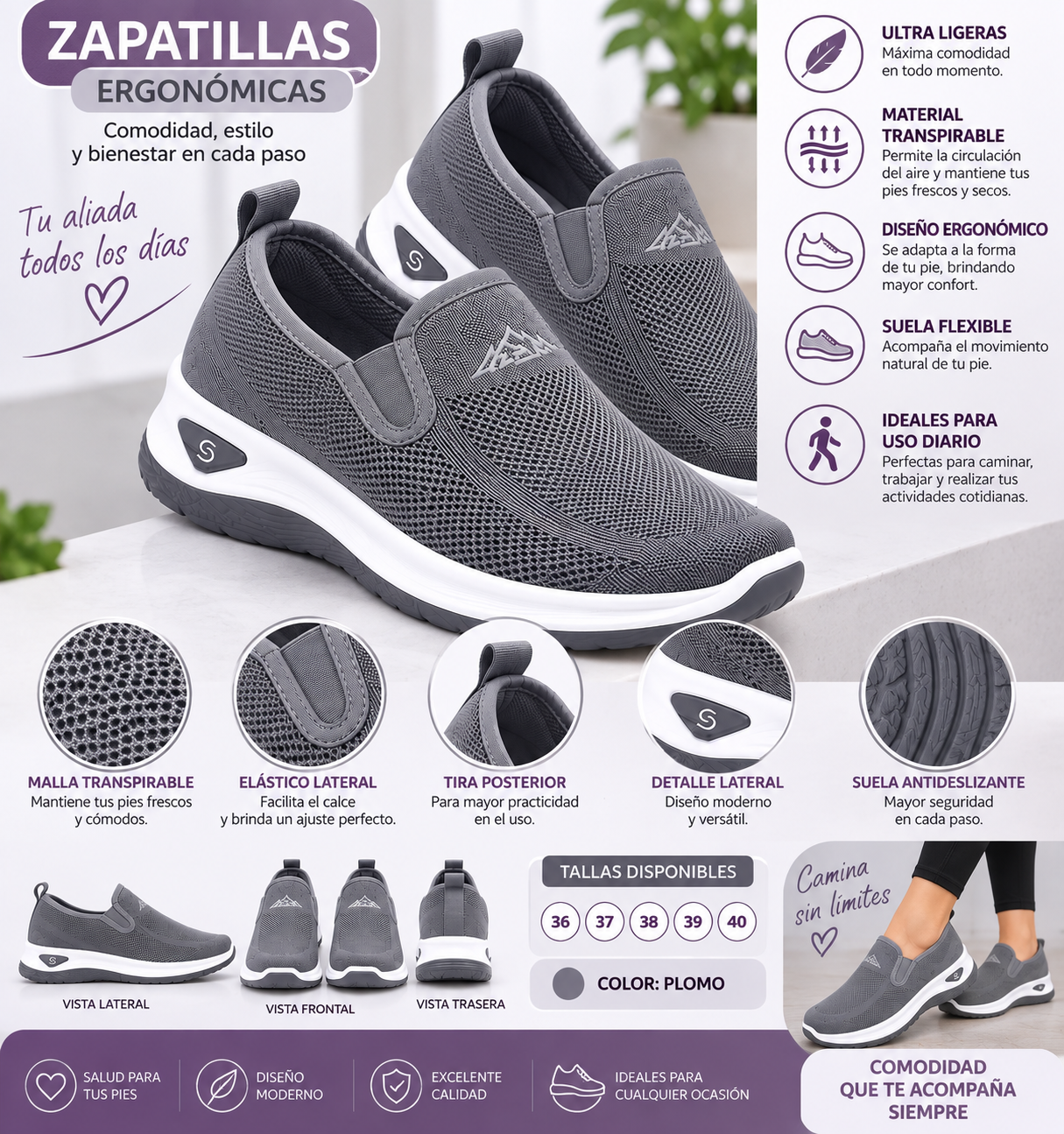 💜👟zapatillas ortopédicas y ergonómicas 👟💜
